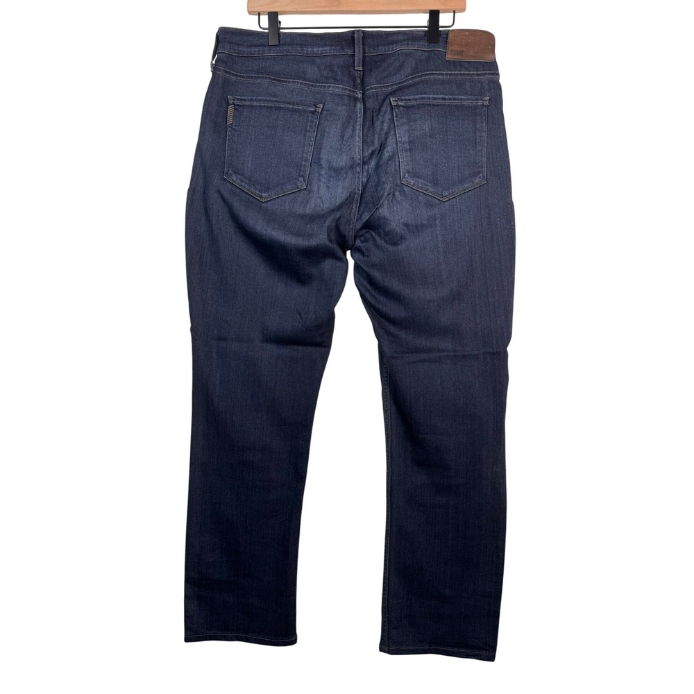 Paige Women Federal Slim Straight Leg Dark Wash Blue Denim Jeans Sz 34 Ultrasoft - Picture 2 of 12